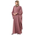 Front open Kaftan with fashionable buttons- Puce Pink